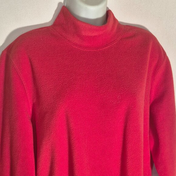 BLAIR red fleece sweater/jacket, turtleneck, in size Large - Picture 4 of 12